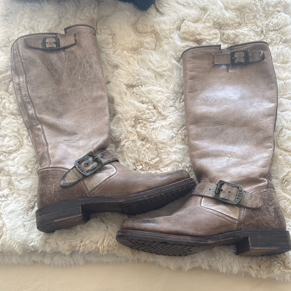 Frye Veronica Tall Slouch Boots Sz 7b Leather Made in Mexico